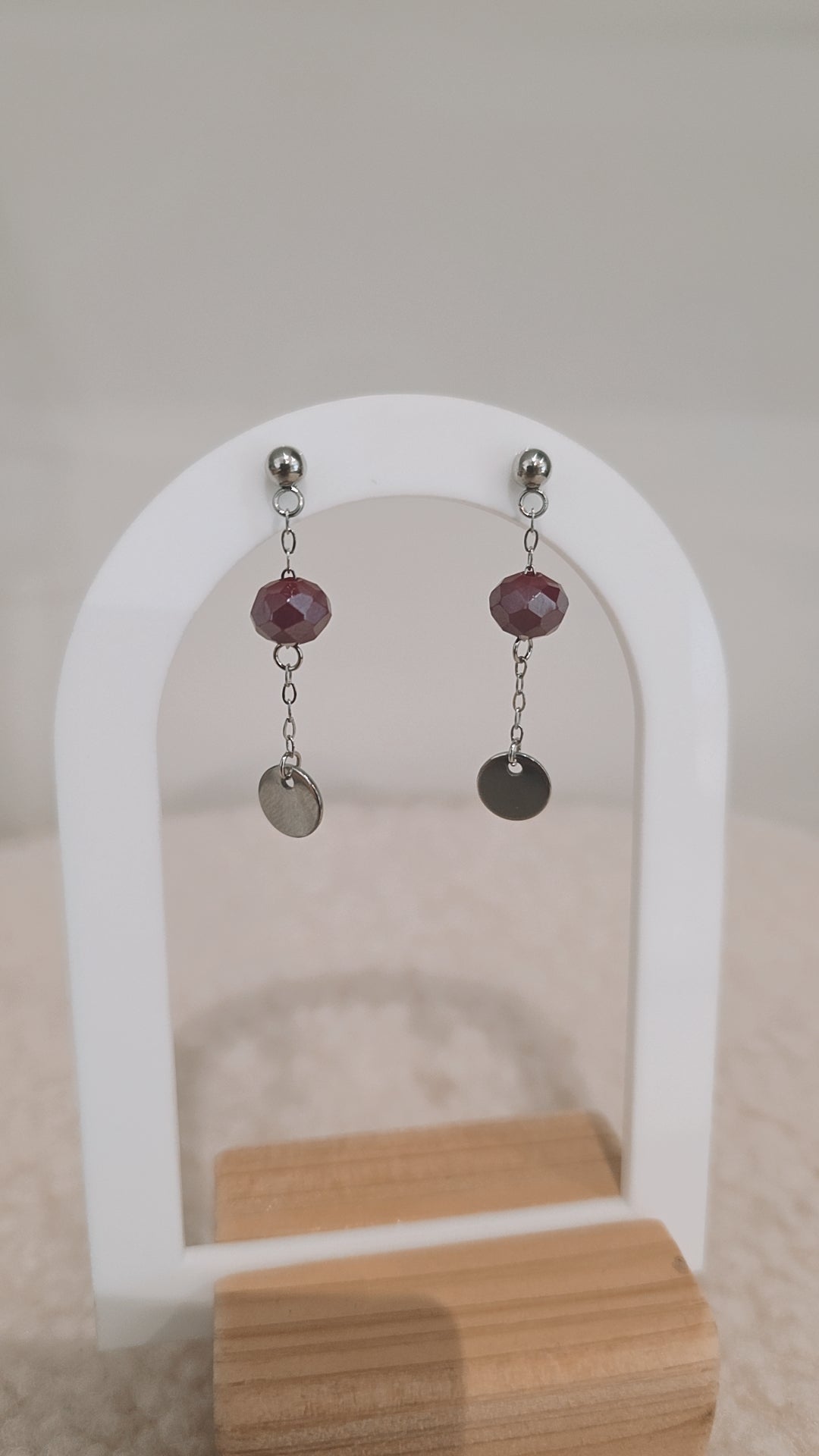 Boucles d'oreilles PERLE BORDEAUX