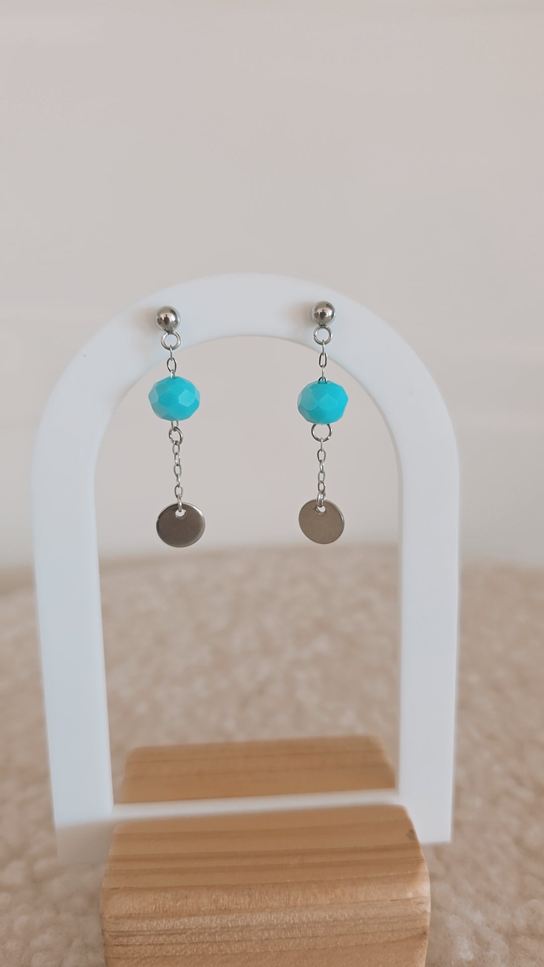 Boucles d'oreilles PERLE BLEU