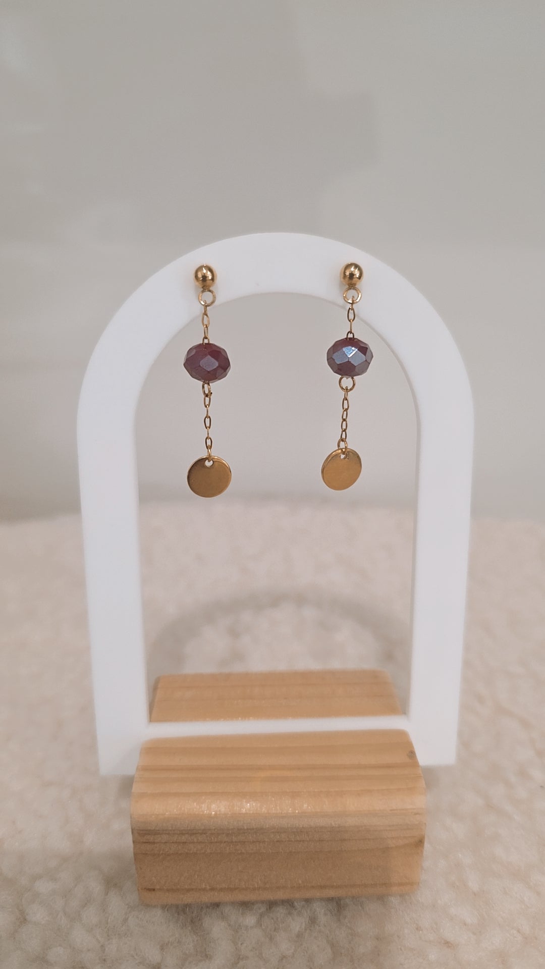 Boucles d'oreilles PERLE BORDEAUX