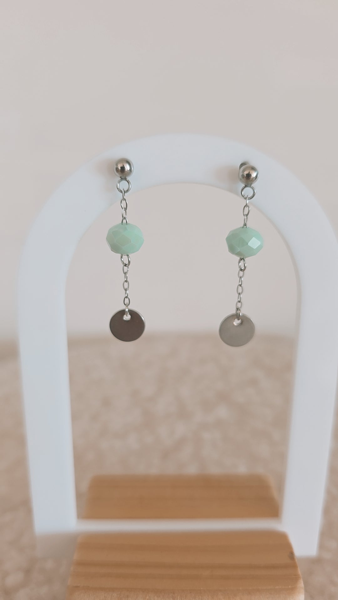 Boucles d'oreilles PERLE VERTE