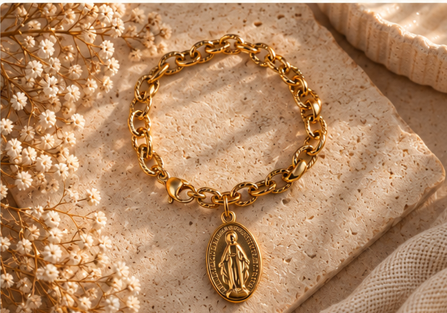 Bracelet AVE MARIA à plat dans une ambiance bohème - CARLI for M
