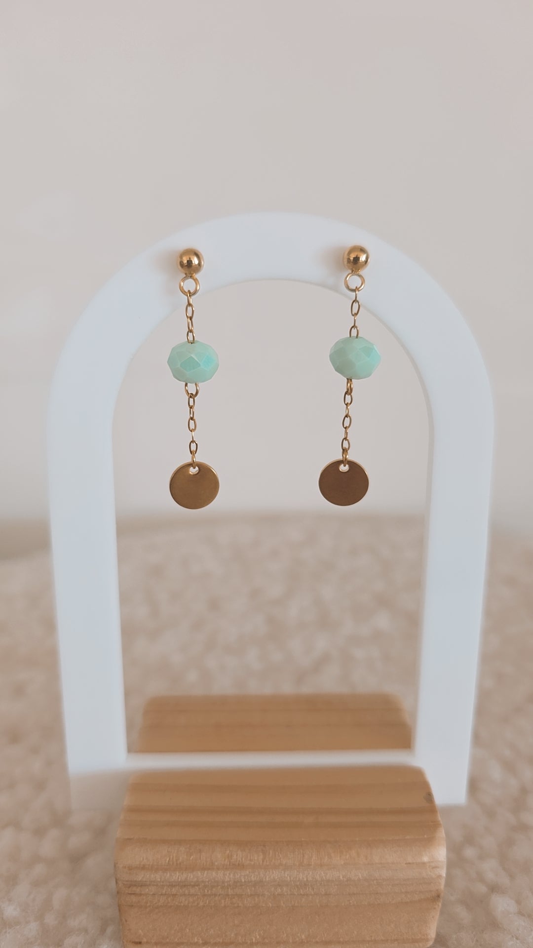 Boucles d'oreilles PERLE VERTE