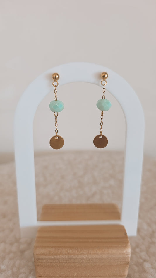 Boucles d'oreilles PERLE VERTE