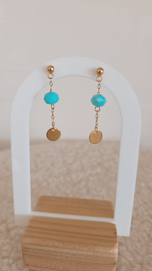 Boucles d'oreilles PERLE BLEU