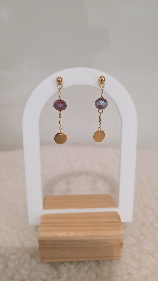 Boucles d'oreilles PERLE BORDEAUX