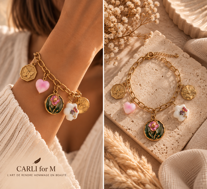 Bracelet SANTORIN à plat dans une ambiance bohème - CARLI for M