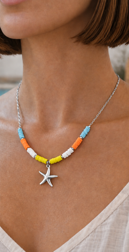 Collier MALTE argenté porté – CARLI for M