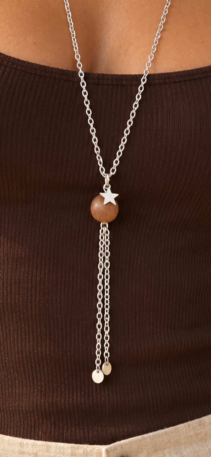 Collier PÉKIN argenté détail